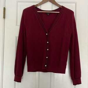 Talbots Bishop Sleeve V-Neck Cardigan
